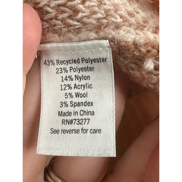 Nine West Long Sleeve Collared V Neck Wool Pink Pullover Sweater Size Small - Picture 4 of 6